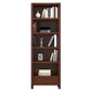 Standard Wooden Bookshelf Closed Back Contemporary Bookcase with Drawers