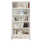 Standard Wooden Bookshelf Closed Back Contemporary Bookcase with Drawers