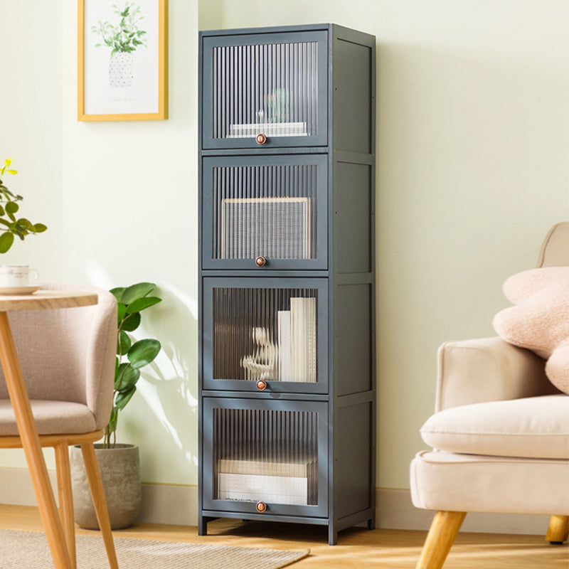 Bamboo Standard Bookcase Scandinavian Closed Back Bookshelf with Cabinets Clearhalo 'Bookcases' 'furn' 'furn_bookcases' 'Furniture' 'Office Furniture' 6570544