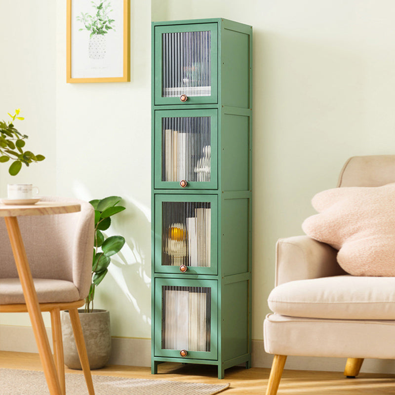 Bamboo Standard Bookcase Scandinavian Closed Back Bookshelf with Cabinets 12"L x 13"W x 55"H Green Clearhalo 'Bookcases' 'furn' 'furn_bookcases' 'Furniture' 'Office Furniture' 6570558