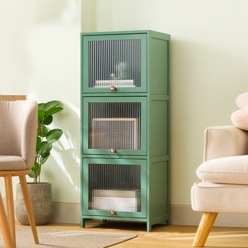 Bamboo Standard Bookcase Scandinavian Closed Back Bookshelf with Cabinets 16"L x 13"W x 42"H Green Clearhalo 'Bookcases' 'furn' 'furn_bookcases' 'Furniture' 'Office Furniture' 6570563