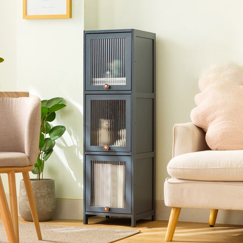 Bamboo Standard Bookcase Scandinavian Closed Back Bookshelf with Cabinets Clearhalo 'Bookcases' 'furn' 'furn_bookcases' 'Furniture' 'Office Furniture' 6570564