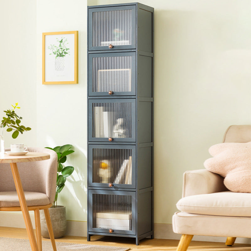 Bamboo Standard Bookcase Scandinavian Closed Back Bookshelf with Cabinets Clearhalo 'Bookcases' 'furn' 'furn_bookcases' 'Furniture' 'Office Furniture' 6570569