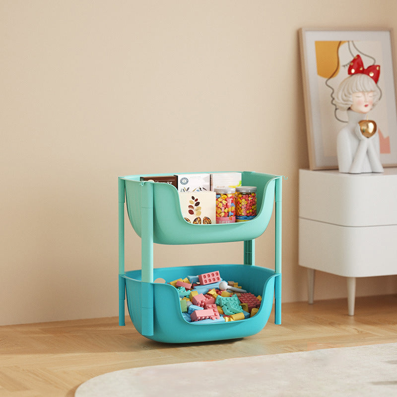 Contemporary Plastic Bookcase Standard Open Back Bookshelf with Shelves 15"L x 11"W x 19"H Multi-Color Clearhalo 'Bookcases' 'furn' 'furn_bookcases' 'Furniture' 'Office Furniture' 6570611