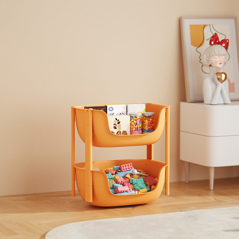 Contemporary Plastic Bookcase Standard Open Back Bookshelf with Shelves 15"L x 11"W x 19"H Orange Clearhalo 'Bookcases' 'furn' 'furn_bookcases' 'Furniture' 'Office Furniture' 6570612
