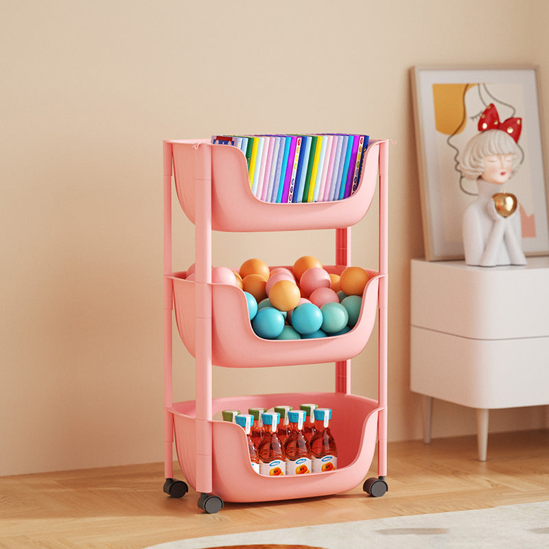 Contemporary Plastic Bookcase Standard Open Back Bookshelf with Shelves 15.2"L x 11.2"W x 26.8"H Pink Clearhalo 'Bookcases' 'furn' 'furn_bookcases' 'Furniture' 'Office Furniture' 6570615