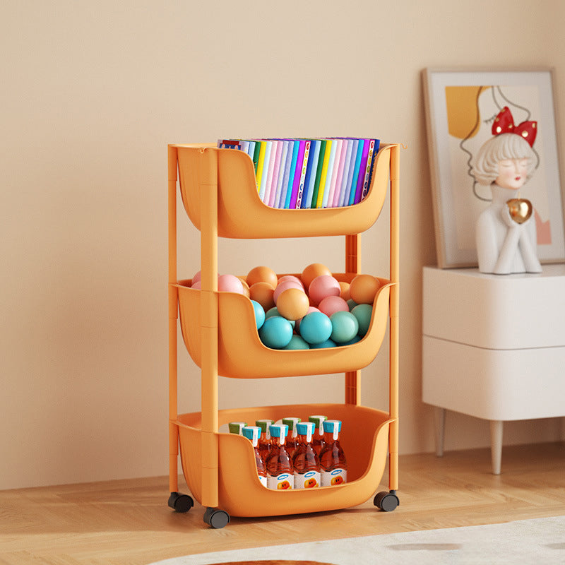 Contemporary Plastic Bookcase Standard Open Back Bookshelf with Shelves 15.2"L x 11.2"W x 26.8"H Orange Clearhalo 'Bookcases' 'furn' 'furn_bookcases' 'Furniture' 'Office Furniture' 6570622