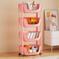 Contemporary Plastic Bookcase Standard Open Back Bookshelf with Shelves 15.2"L x 11.2"W x 36.6"H Pink Clearhalo 'Bookcases' 'furn' 'furn_bookcases' 'Furniture' 'Office Furniture' 6570624