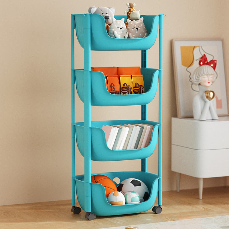 Contemporary Plastic Bookcase Standard Open Back Bookshelf with Shelves 15.2"L x 11.2"W x 36.6"H Blue Clearhalo 'Bookcases' 'furn' 'furn_bookcases' 'Furniture' 'Office Furniture' 6570627