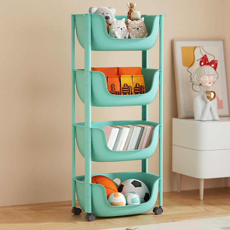 Contemporary Plastic Bookcase Standard Open Back Bookshelf with Shelves 15.2"L x 11.2"W x 36.6"H Green Clearhalo 'Bookcases' 'furn' 'furn_bookcases' 'Furniture' 'Office Furniture' 6570629