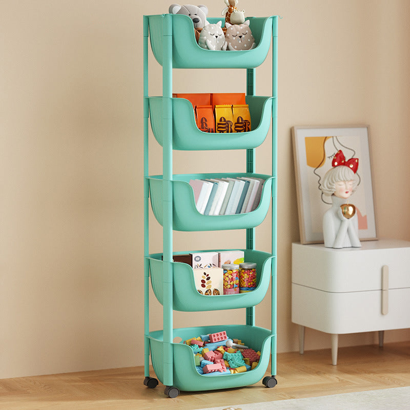 Contemporary Plastic Bookcase Standard Open Back Bookshelf with Shelves 15.2"L x 11.2"W x 46.5"H Green Clearhalo 'Bookcases' 'furn' 'furn_bookcases' 'Furniture' 'Office Furniture' 6570636