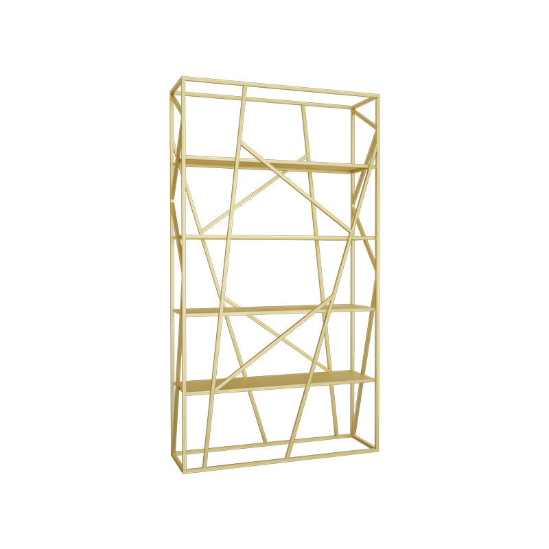 Metal Etagere Bookshelf Scandinavian Open Back Bookcase with Shelves 39.4"L x 11.8"W x 70.9"H Gold Clearhalo 'Bookcases' 'furn' 'furn_bookcases' 'Furniture' 'Office Furniture' 6570648