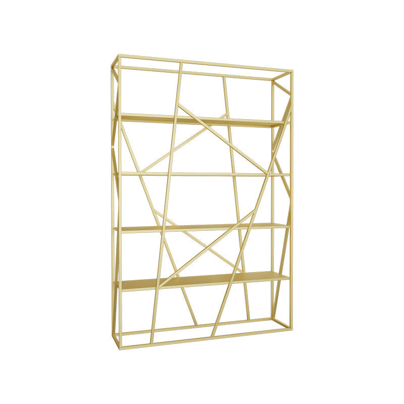 Metal Etagere Bookshelf Scandinavian Open Back Bookcase with Shelves 47.2"L x 11.8"W x 70.9"H Gold Clearhalo 'Bookcases' 'furn' 'furn_bookcases' 'Furniture' 'Office Furniture' 6570649
