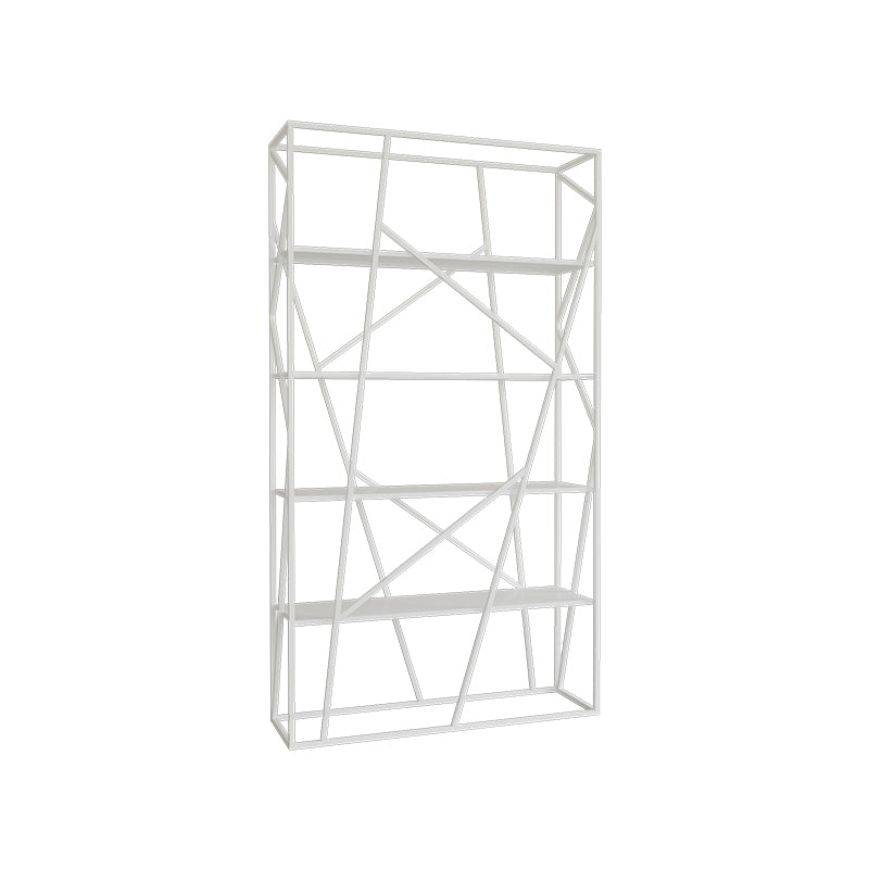 Metal Etagere Bookshelf Scandinavian Open Back Bookcase with Shelves 39.4"L x 11.8"W x 70.9"H White Clearhalo 'Bookcases' 'furn' 'furn_bookcases' 'Furniture' 'Office Furniture' 6570655
