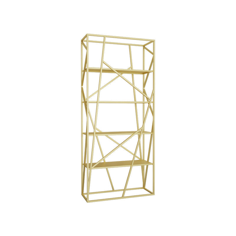 Metal Etagere Bookshelf Scandinavian Open Back Bookcase with Shelves 31.5"L x 11.8"W x 70.9"H Gold Clearhalo 'Bookcases' 'furn' 'furn_bookcases' 'Furniture' 'Office Furniture' 6570656