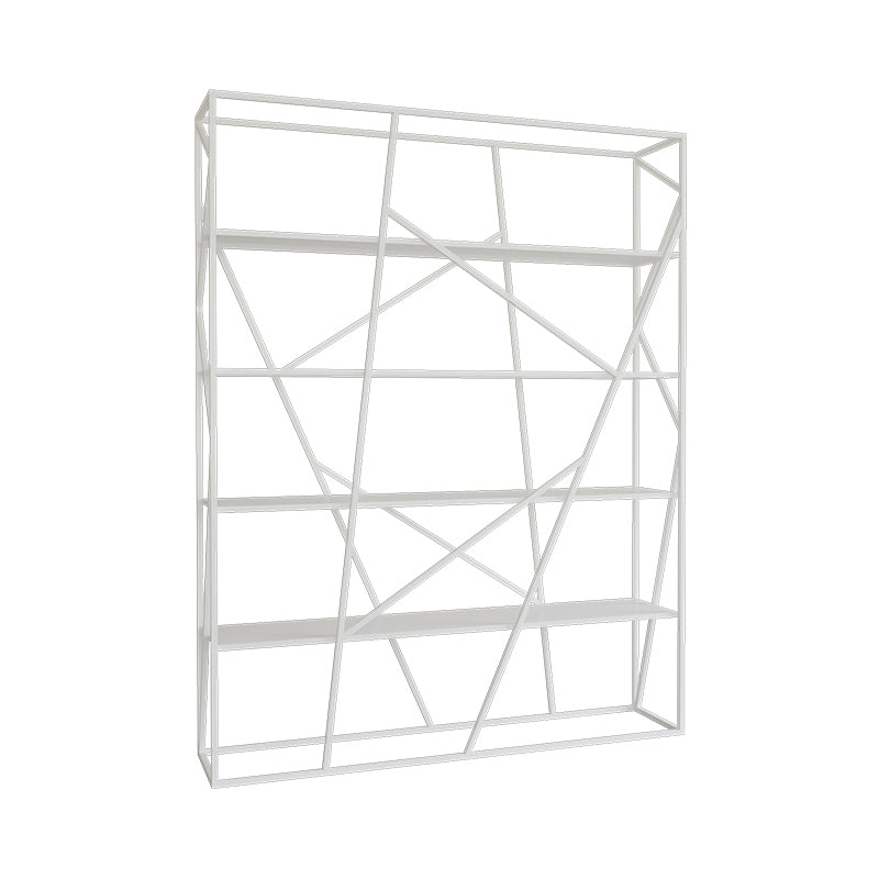 Metal Etagere Bookshelf Scandinavian Open Back Bookcase with Shelves 55.1"L x 11.8"W x 70.9"H White Clearhalo 'Bookcases' 'furn' 'furn_bookcases' 'Furniture' 'Office Furniture' 6570660