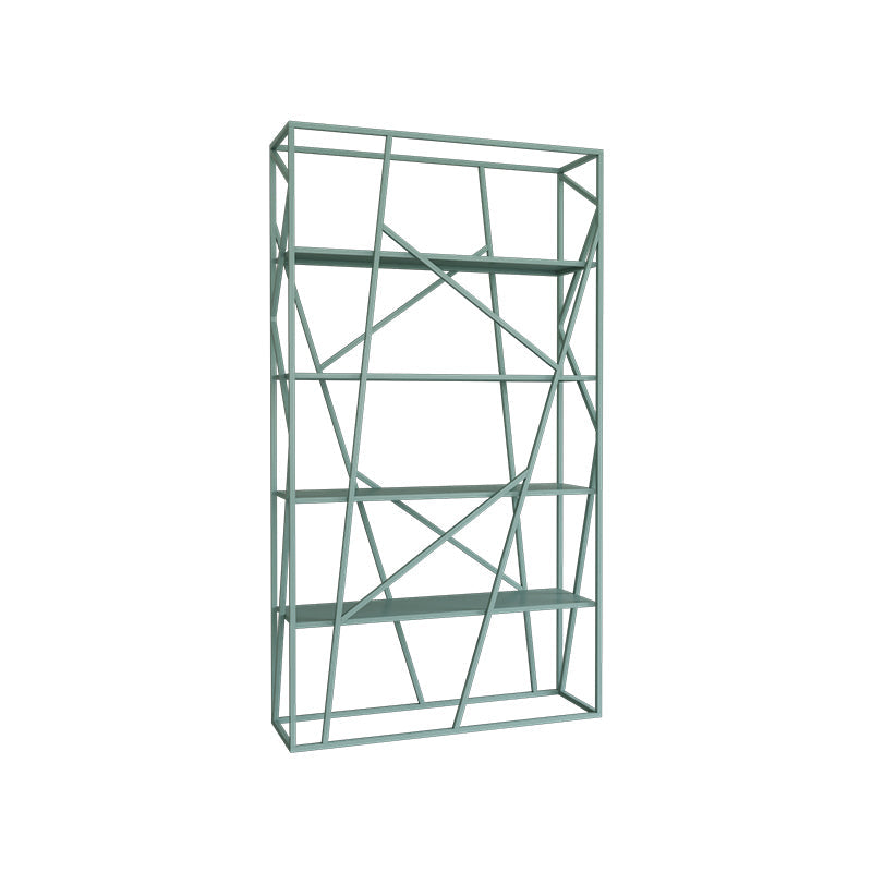 Metal Etagere Bookshelf Scandinavian Open Back Bookcase with Shelves 39.4"L x 11.8"W x 70.9"H Green Clearhalo 'Bookcases' 'furn' 'furn_bookcases' 'Furniture' 'Office Furniture' 6570663