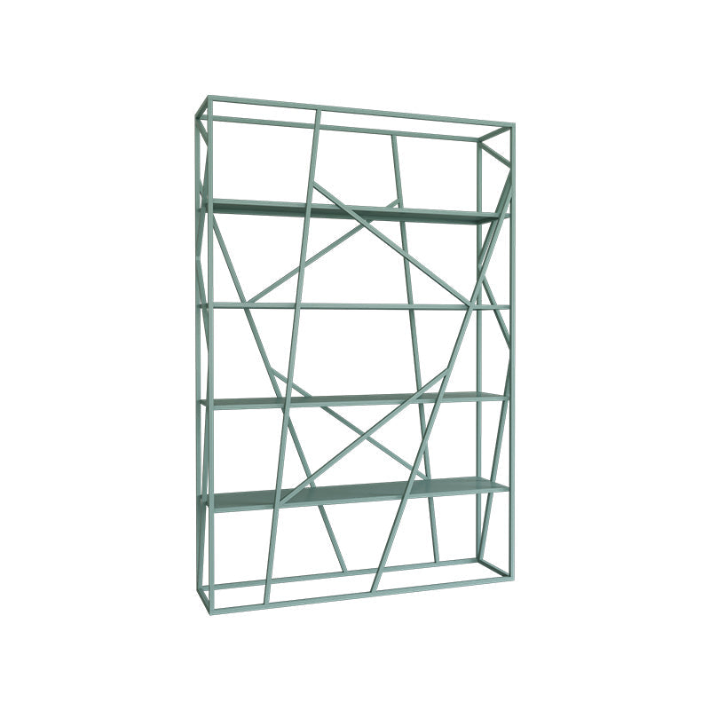 Metal Etagere Bookshelf Scandinavian Open Back Bookcase with Shelves 47.2"L x 11.8"W x 70.9"H Green Clearhalo 'Bookcases' 'furn' 'furn_bookcases' 'Furniture' 'Office Furniture' 6570665
