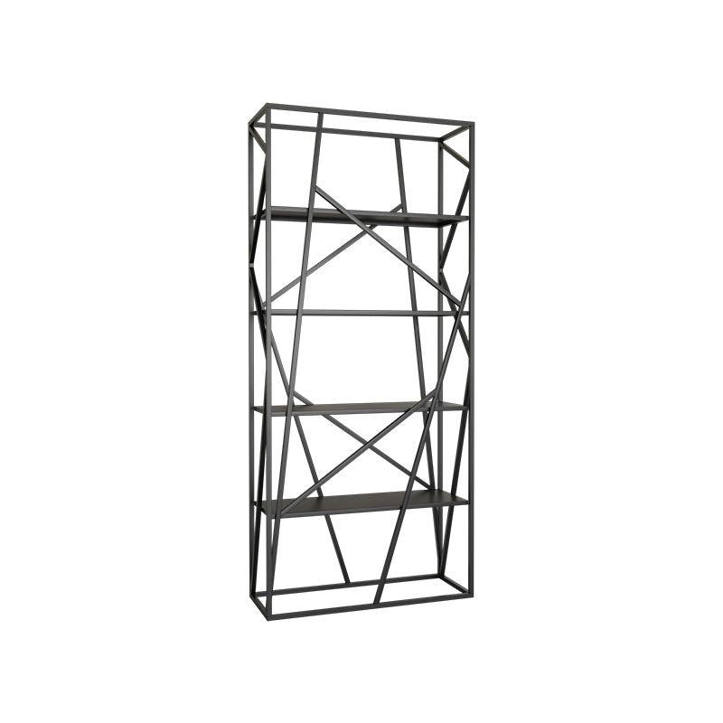 Metal Etagere Bookshelf Scandinavian Open Back Bookcase with Shelves 31.5"L x 11.8"W x 70.9"H Black Clearhalo 'Bookcases' 'furn' 'furn_bookcases' 'Furniture' 'Office Furniture' 6570667