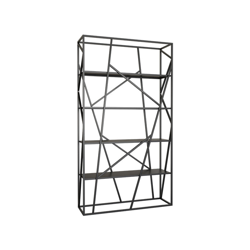 Metal Etagere Bookshelf Scandinavian Open Back Bookcase with Shelves 39.4"L x 11.8"W x 70.9"H Black Clearhalo 'Bookcases' 'furn' 'furn_bookcases' 'Furniture' 'Office Furniture' 6570668