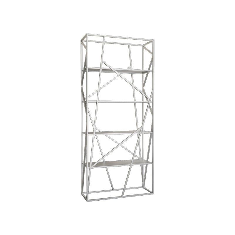 Metal Etagere Bookshelf Scandinavian Open Back Bookcase with Shelves 31.5"L x 11.8"W x 70.9"H Silver Clearhalo 'Bookcases' 'furn' 'furn_bookcases' 'Furniture' 'Office Furniture' 6570671