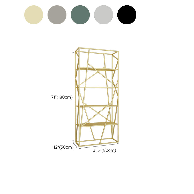 Metal Etagere Bookshelf Scandinavian Open Back Bookcase with Shelves Clearhalo 'Bookcases' 'furn' 'furn_bookcases' 'Furniture' 'Office Furniture' 6570675