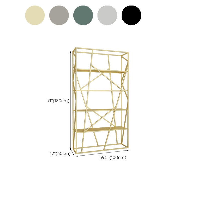 Metal Etagere Bookshelf Scandinavian Open Back Bookcase with Shelves Clearhalo 'Bookcases' 'furn' 'furn_bookcases' 'Furniture' 'Office Furniture' 6570676