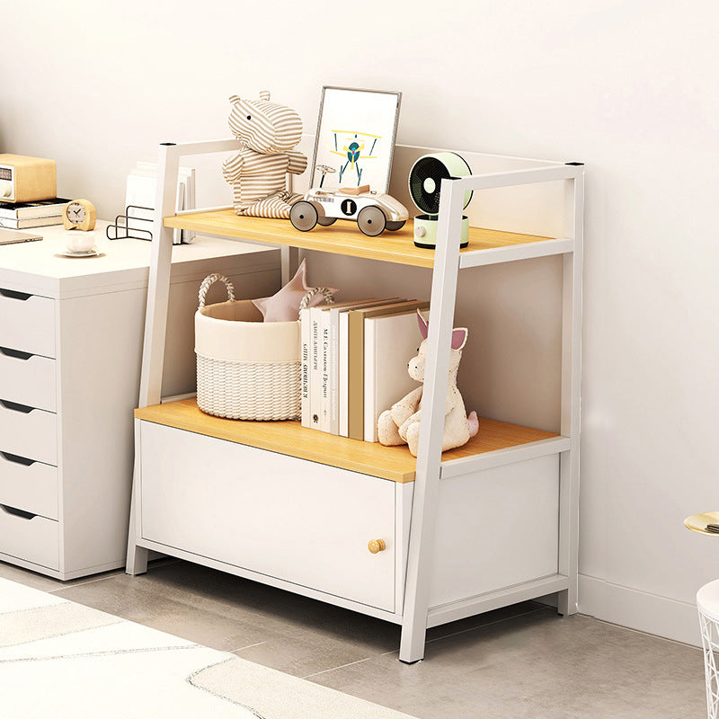 Engineered Wood Bookcase Ladder Contemporary Bookshelf with Shelves