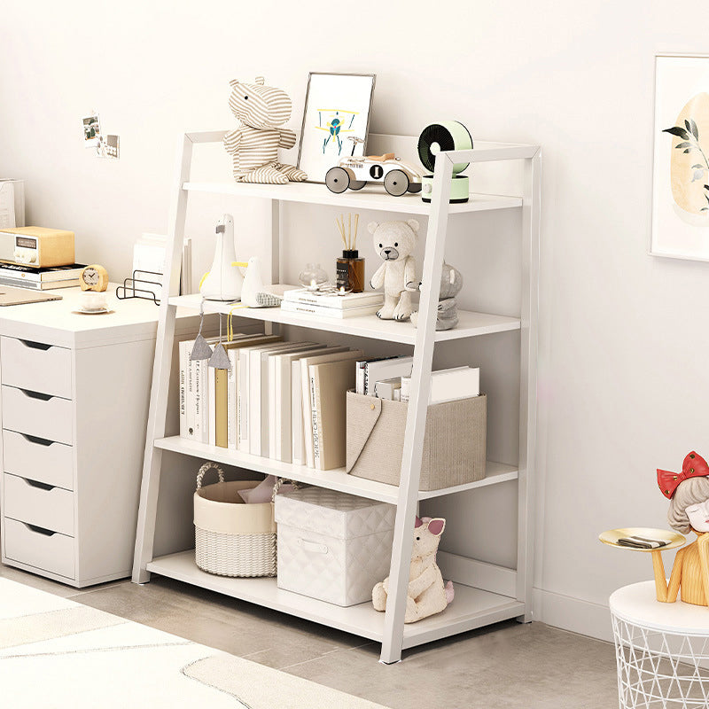 Engineered Wood Bookcase Ladder Contemporary Bookshelf with Shelves