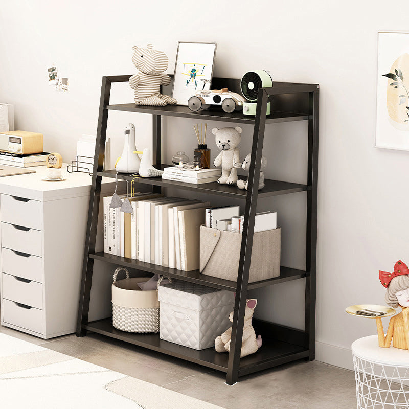 Engineered Wood Bookcase Ladder Contemporary Bookshelf with Shelves