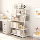 Engineered Wood Bookcase Ladder Contemporary Bookshelf with Shelves