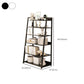 Engineered Wood Bookcase Ladder Contemporary Bookshelf with Shelves