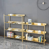 12.6" W Glam Shelf Bookcase Antique Finish Etagere Metal Bookshelf