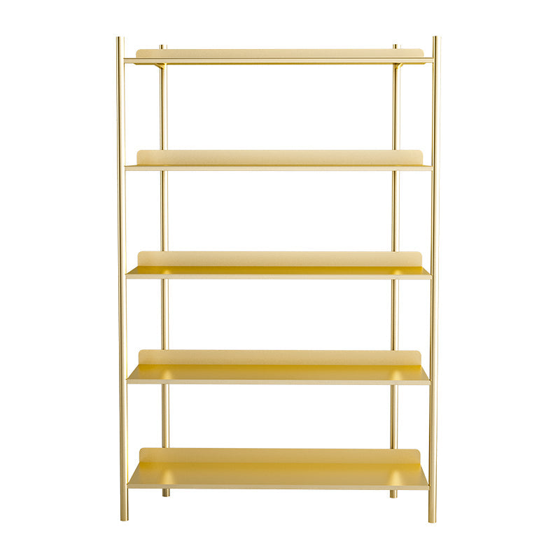 12.6" W Glam Shelf Bookcase Antique Finish Etagere Metal Bookshelf
