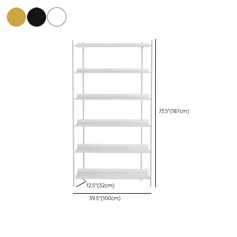 12.6" W Glam Shelf Bookcase Antique Finish Etagere Metal Bookshelf