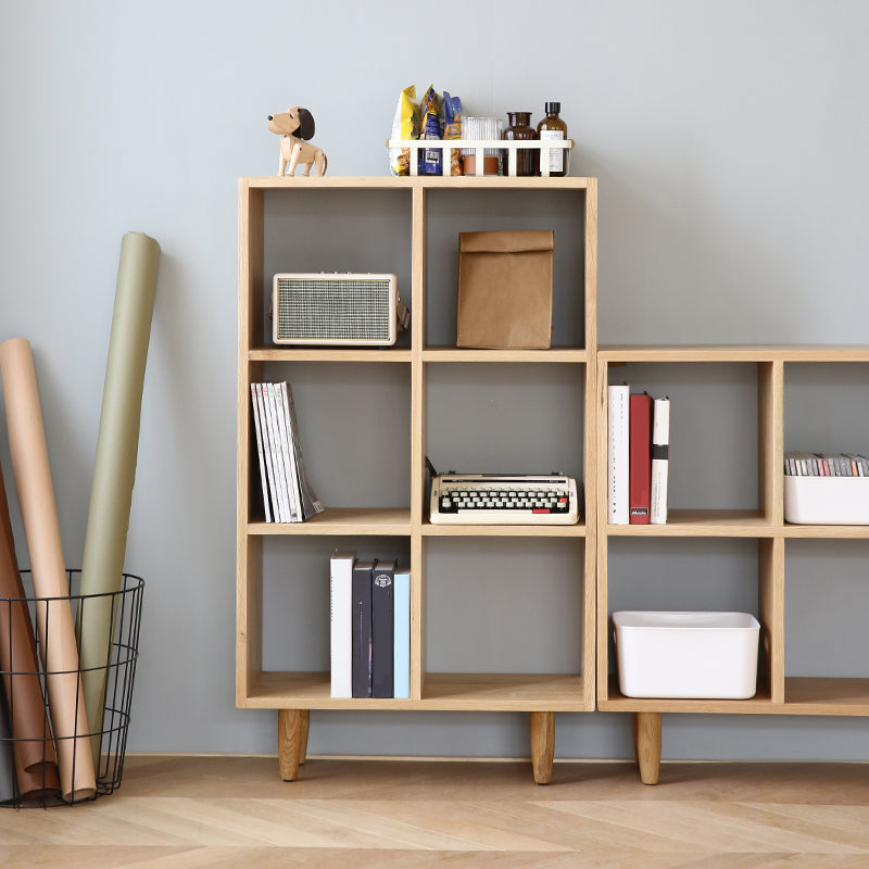 Contemporary Wooden Bookshelf Standard Bookcase with Shelves