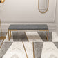 Contemporary Upholstered Bench Bedroom Rectangle Bench with Metal Legs 47"L x 12"W x 18"H Gray Clearhalo 'Benches' 'Chairs & Seating' 'furn' 'furn_benches' 'Furniture' 'Living Room Furniture' 6570856