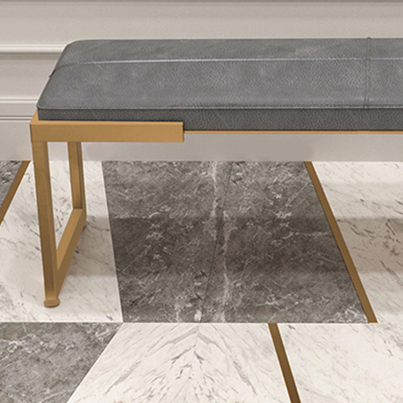 Contemporary Upholstered Bench Bedroom Rectangle Bench with Metal Legs Clearhalo 'Benches' 'Chairs & Seating' 'furn' 'furn_benches' 'Furniture' 'Living Room Furniture' 6570862