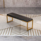 Contemporary Upholstered Bench Bedroom Rectangle Bench with Metal Legs Black Clearhalo 'Benches' 'Chairs & Seating' 'furn' 'furn_benches' 'Furniture' 'Living Room Furniture' 6570864