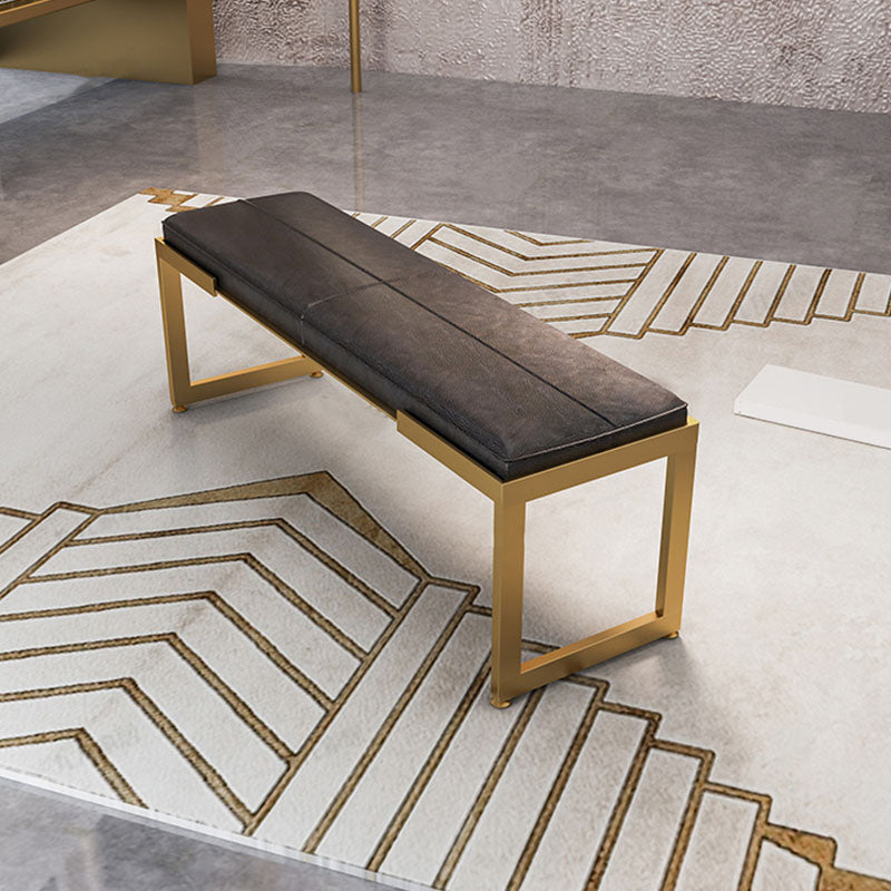 Contemporary Upholstered Bench Bedroom Rectangle Bench with Metal Legs Clearhalo 'Benches' 'Chairs & Seating' 'furn' 'furn_benches' 'Furniture' 'Living Room Furniture' 6570866