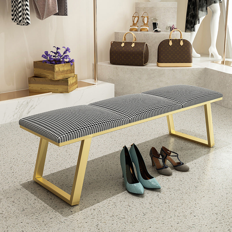 Mid-Century Modern Upholstered Bench Bedroom Rectangle Seating Bench with Legs Clearhalo 'Benches' 'Chairs & Seating' 'furn' 'furn_benches' 'Furniture' 'Living Room Furniture' 6570889