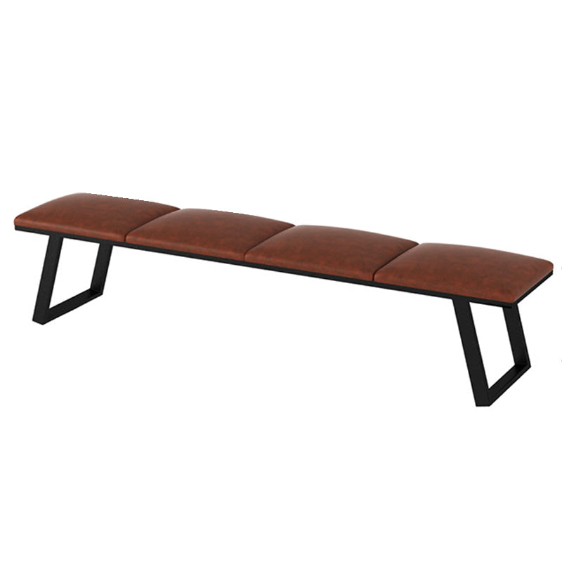 Mid-Century Modern Upholstered Bench Bedroom Rectangle Seating Bench with Legs 63"L x 14"W x 18"H Orange Black Clearhalo 'Benches' 'Chairs & Seating' 'furn' 'furn_benches' 'Furniture' 'Living Room Furniture' 6570892