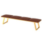 Mid-Century Modern Upholstered Bench Bedroom Rectangle Seating Bench with Legs 63"L x 14"W x 18"H Orange Gold Clearhalo 'Benches' 'Chairs & Seating' 'furn' 'furn_benches' 'Furniture' 'Living Room Furniture' 6570893