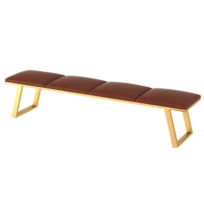 Mid-Century Modern Upholstered Bench Bedroom Rectangle Seating Bench with Legs 63"L x 14"W x 18"H Orange Gold Clearhalo 'Benches' 'Chairs & Seating' 'furn' 'furn_benches' 'Furniture' 'Living Room Furniture' 6570893