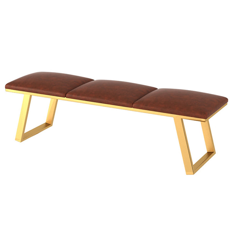 Mid-Century Modern Upholstered Bench Bedroom Rectangle Seating Bench with Legs 47"L x 14"W x 18"H Orange Gold Clearhalo 'Benches' 'Chairs & Seating' 'furn' 'furn_benches' 'Furniture' 'Living Room Furniture' 6570895
