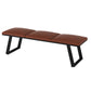 Mid-Century Modern Upholstered Bench Bedroom Rectangle Seating Bench with Legs 47"L x 14"W x 18"H Orange Black Clearhalo 'Benches' 'Chairs & Seating' 'furn' 'furn_benches' 'Furniture' 'Living Room Furniture' 6570897
