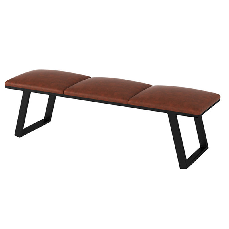 Mid-Century Modern Upholstered Bench Bedroom Rectangle Seating Bench with Legs 47"L x 14"W x 18"H Orange Black Clearhalo 'Benches' 'Chairs & Seating' 'furn' 'furn_benches' 'Furniture' 'Living Room Furniture' 6570897