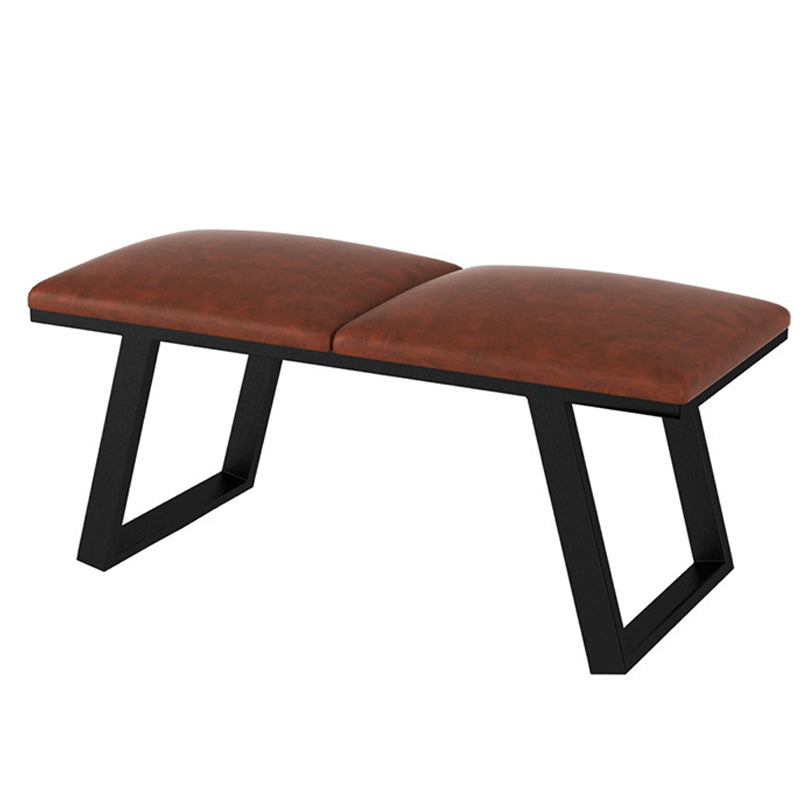 Mid-Century Modern Upholstered Bench Bedroom Rectangle Seating Bench with Legs 31"L x 14"W x 18"H Orange Black Clearhalo 'Benches' 'Chairs & Seating' 'furn' 'furn_benches' 'Furniture' 'Living Room Furniture' 6570906