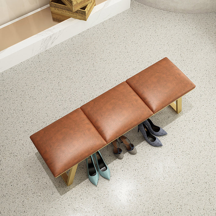 Mid-Century Modern Upholstered Bench Bedroom Rectangle Seating Bench with Legs Clearhalo 'Benches' 'Chairs & Seating' 'furn' 'furn_benches' 'Furniture' 'Living Room Furniture' 6570909