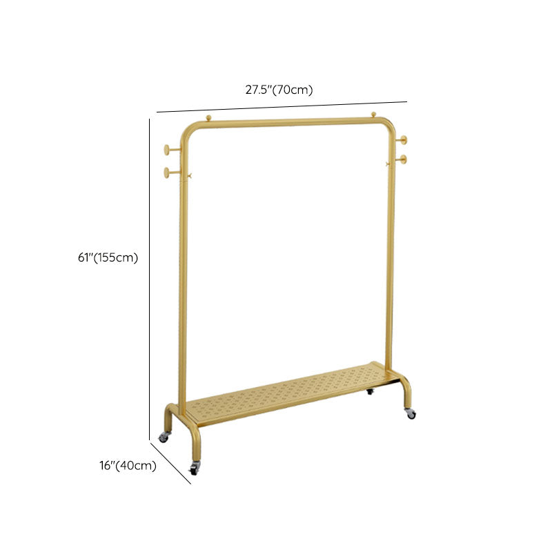 Glam Coat Rack Hanging Rail Lower Shelf 4 Hooks Entryway Coat Hanger Clearhalo 'Entry & Mudroom Furniture' 'furn' 'furn_hall_tree_coat_racks' 'Furniture' 'Hall Trees & Coat Racks' 'hall_tree_coat_racks' 6572179